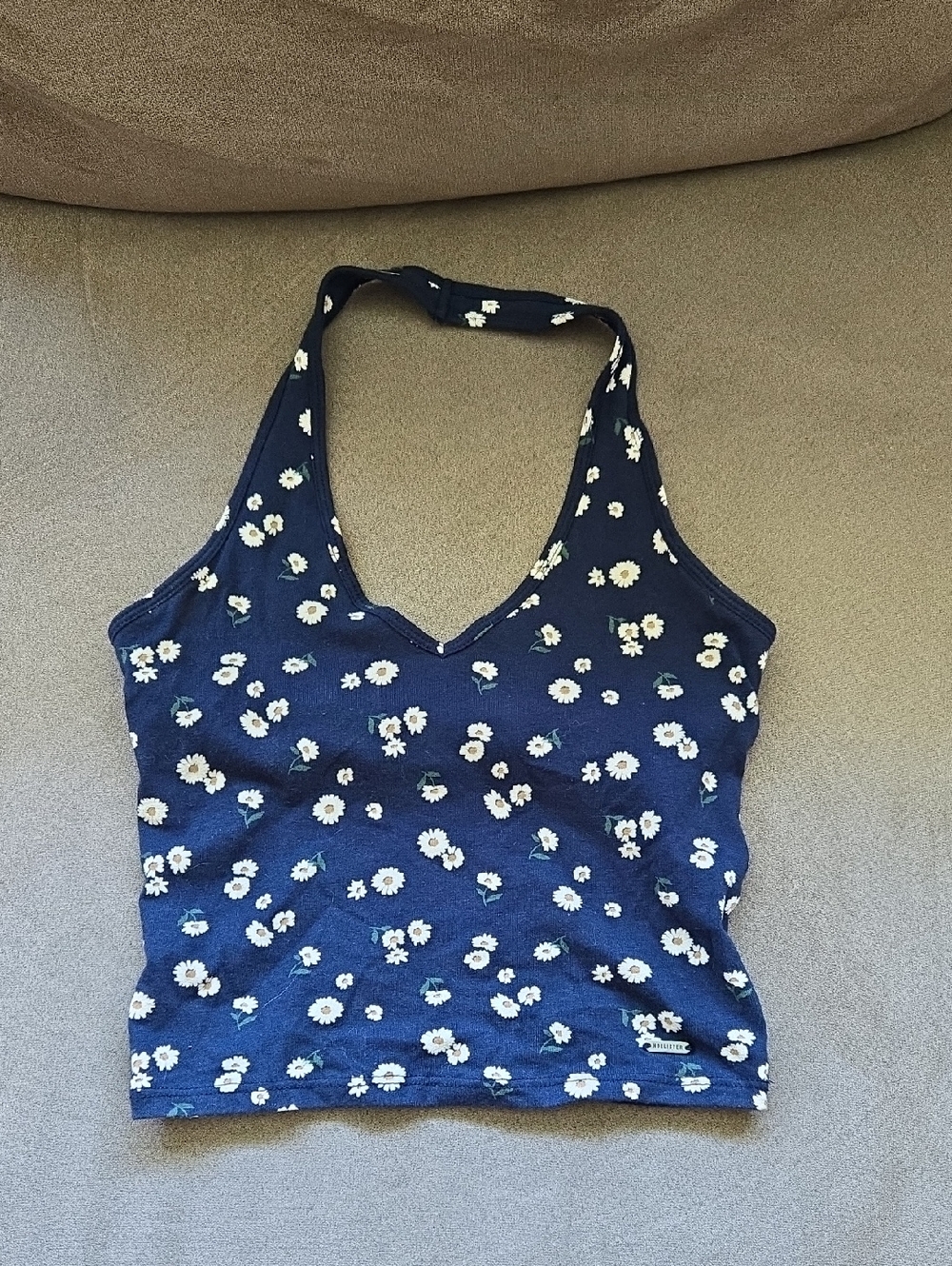 Hollister Navy Floral Halter Tank Top Size XS